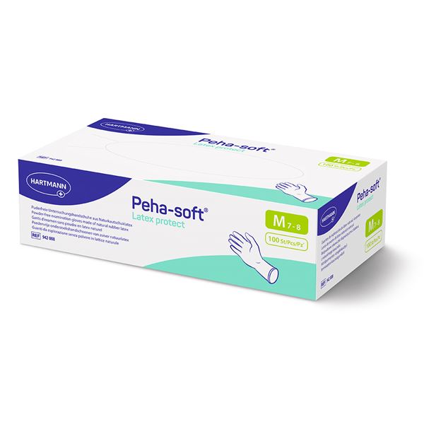 Rukavice Peha-soft Latex Protect bez pudru 100ks - M