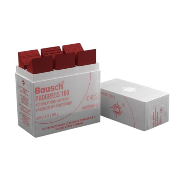 Artikulační papír Bausch Progress 100my BK52 červený 300ks