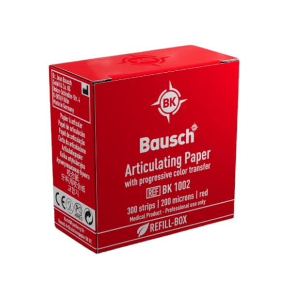 Artikulační papír Bausch I ref červený 200my, 300ks (BK1002)