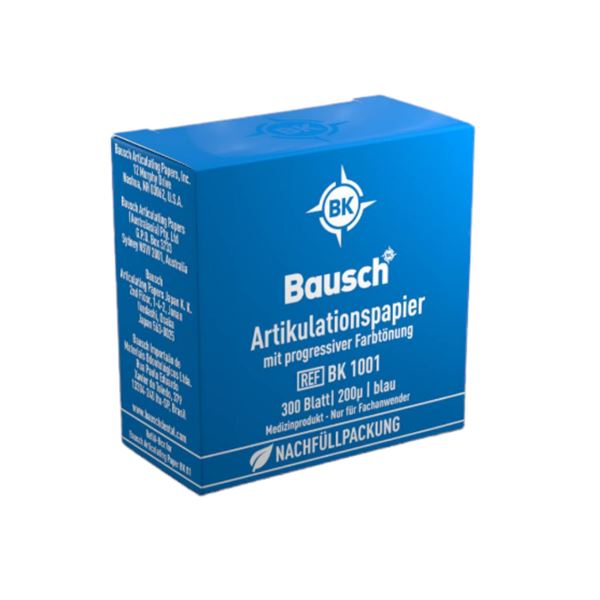 Artikulační papír Bausch I ref modrý 200my, 300ks (BK1001)