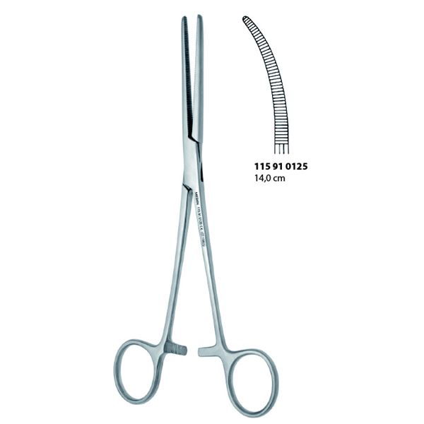 Svorka Rochester-Pean na cévy zahnutá; 14,0 cm