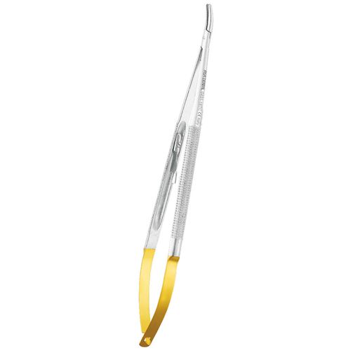 Jehelec Micro barraquer TC zahnutý 18cm