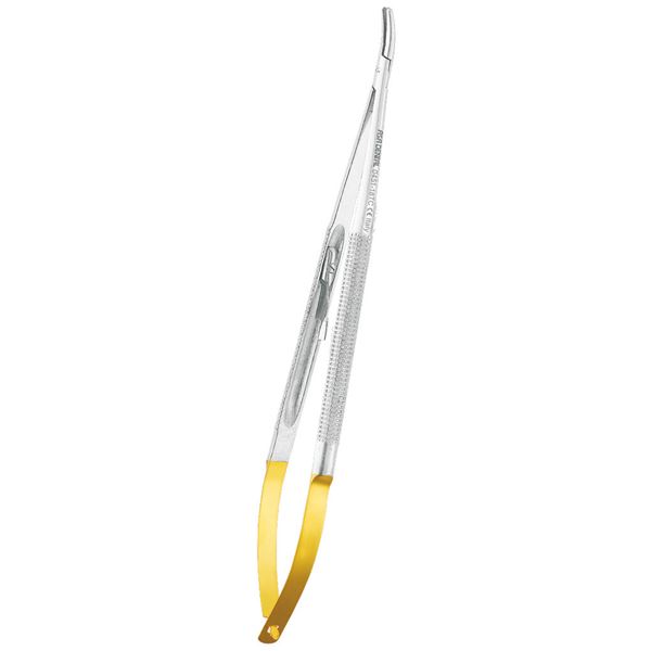 Jehelec Micro barraquer TC zahnutý 18cm