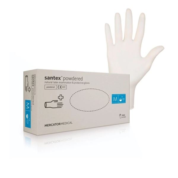 Rukavice Santex TXT latexové pudrované, 100 ks - M
