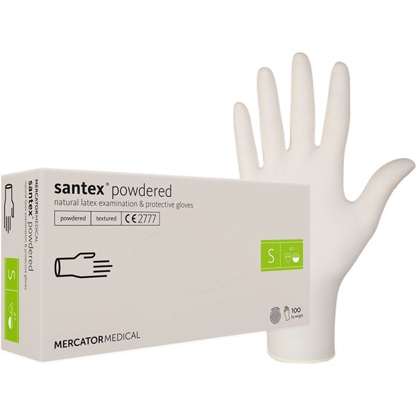 Rukavice Santex TXT latexové pudrované, 100 ks - S