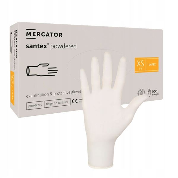 Rukavice Santex TXT latexové pudrované, 100 ks - XS