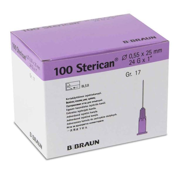 Sterican jehly 0,55 x 25 mm 100 ks fialové