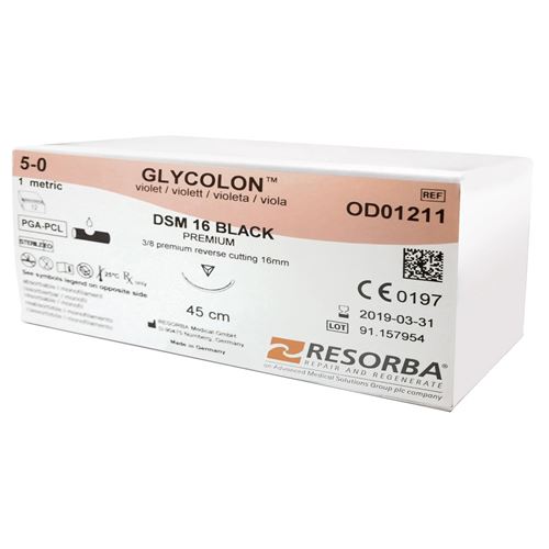 Resorba Glycolon Violet DSM16 EP1.5 USP4/0 45 cm, 24ks