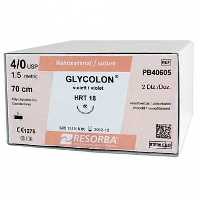 Resorba Glycolon Violet DSM13 EP1 USP5/0 45 cm, 24ks