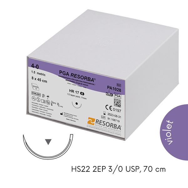 PGA Resorba violet HS22 2EP 3/0USP 70cm, 24ks