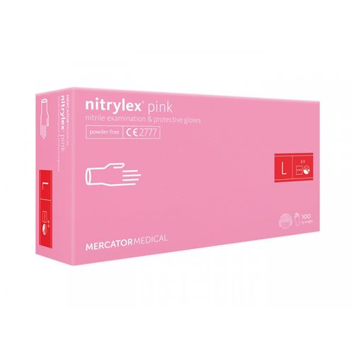 Rukavice Nitrylex Pink, 100 ks - L (jen po 10bal.)