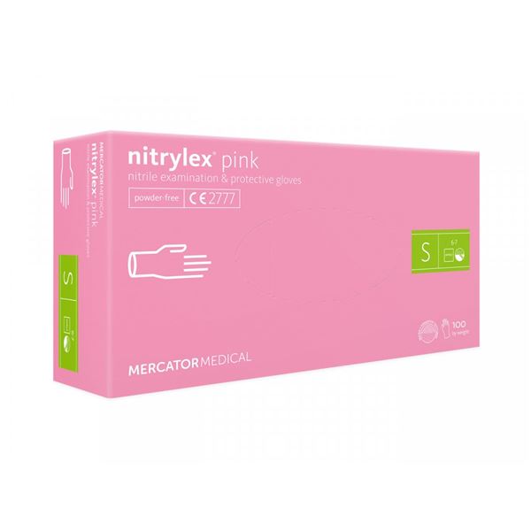 Rukavice Nitrylex Pink, 100 ks - S