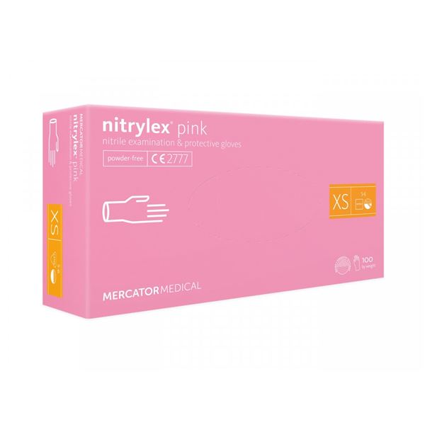 Rukavice Nitrylex Pink, 100 ks - XS