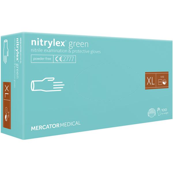 Rukavice Nitrylex PF zelené, 100 ks - XL