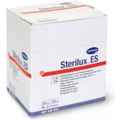 Sterilux ES sterilní, 13vl/8vrt; 25 x 2 ks; 7,5 x 7,5 cm (4185544)