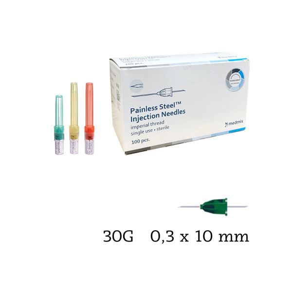 Transcoject jehly Painless Steel G30, 0,3x10 mm, 100ks (zelené)