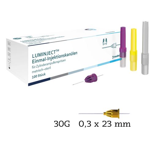 Transcoject jehly Luminject G30, 0,3x23 mm, 100ks (žluté)