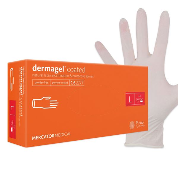 Rukavice DermaGEL bez pudru, 100 ks - L