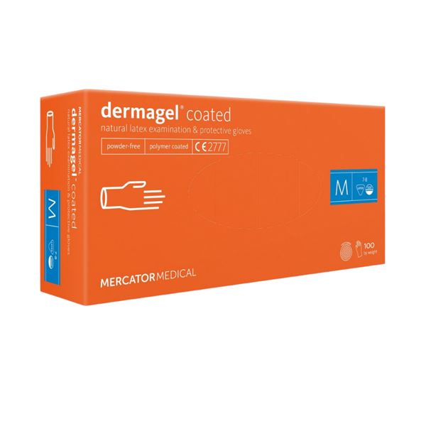 Rukavice DermaGEL bez pudru, 100 ks - M