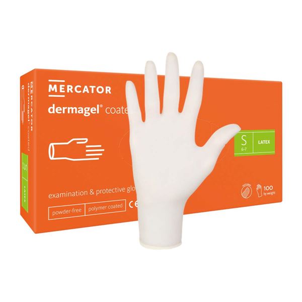 Rukavice DermaGEL bez pudru, 100 ks - S