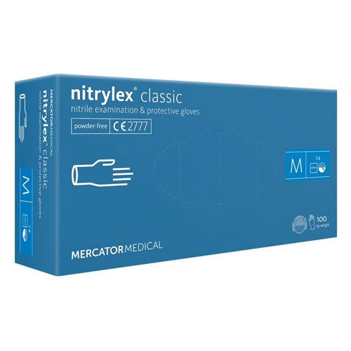 Rukavice Nitrylex PF modré, 100 ks - M