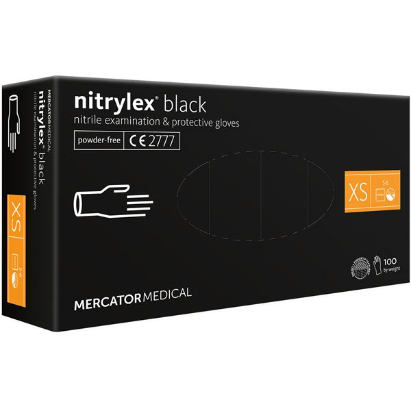 Rukavice Nitrylex PF černé, 100 ks - XS