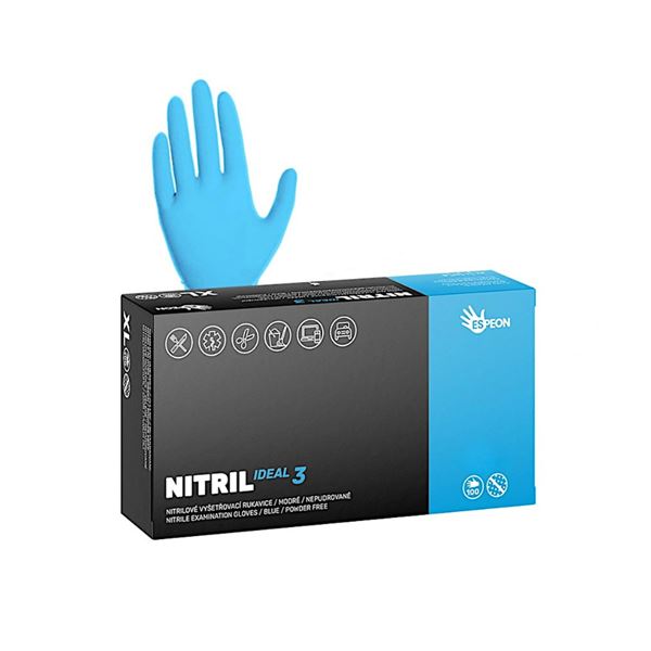 Rukavice Nitril modré Ideal3 100 ks - XL