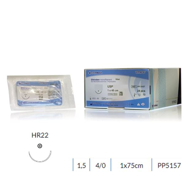 Chiralen MNF Blue EP1.5 USP4/0 1x75mm HR22, 24ks