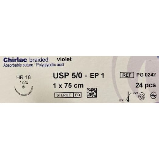 Chirlac BR violet HR18 EP1 USP5/0 1x75cm, 24ks