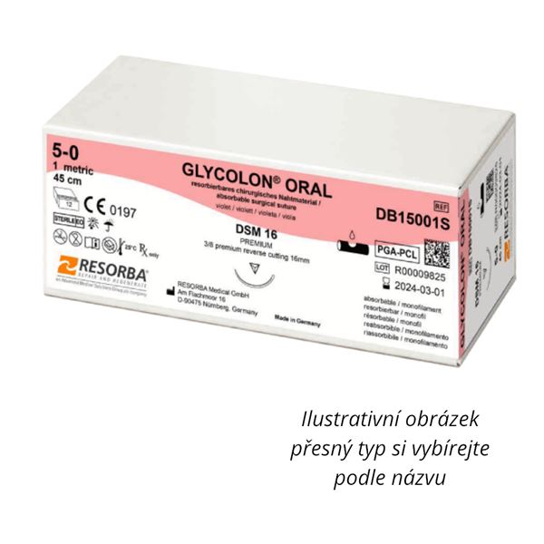 Resorba Glycolon Oral Violet DSM18 EP1 USP5/0 45cm, 12ks