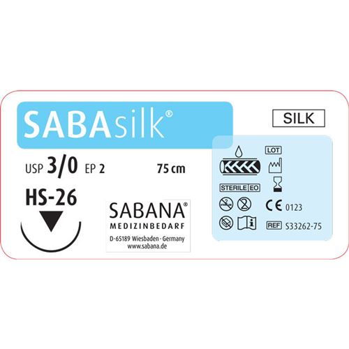 SABAsilk EP2 USP3/0 HS26 černé 75cm, 24ks