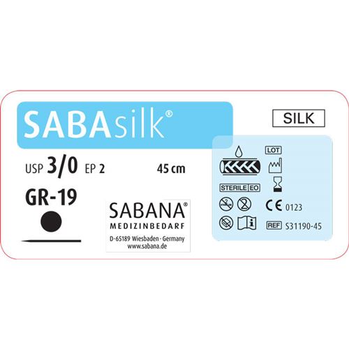 SABAsilk EP2 USP3/0 GR19 černé 45cm, 24ks