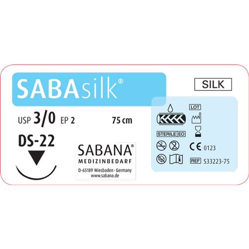 SABAsilk EP2 USP3/0 DS22 černé 75cm, 24ks