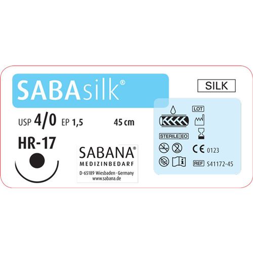 SABAsilk EP1.5 USP4/0 HR17 černé 45cm, 24ks