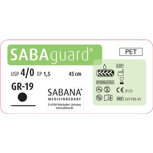 SABAguard EP1.5 USP4/0 GR19 zelené 45cm, 24ks