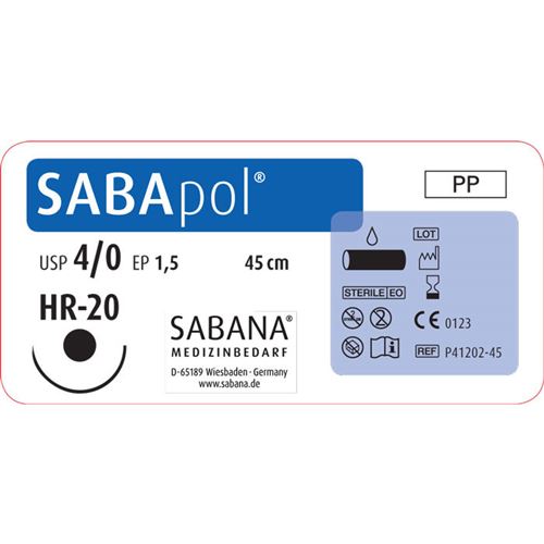 SABApol EP1.5 USP4/0 HR20 modré 45cm, 24ks