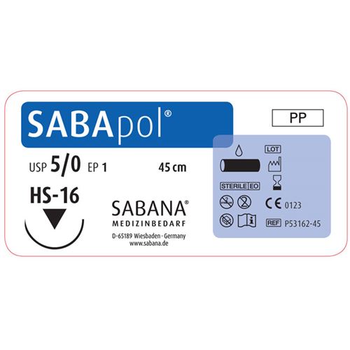SABApol EP1 USP5/0 HS16 modré 45cm, 24ks