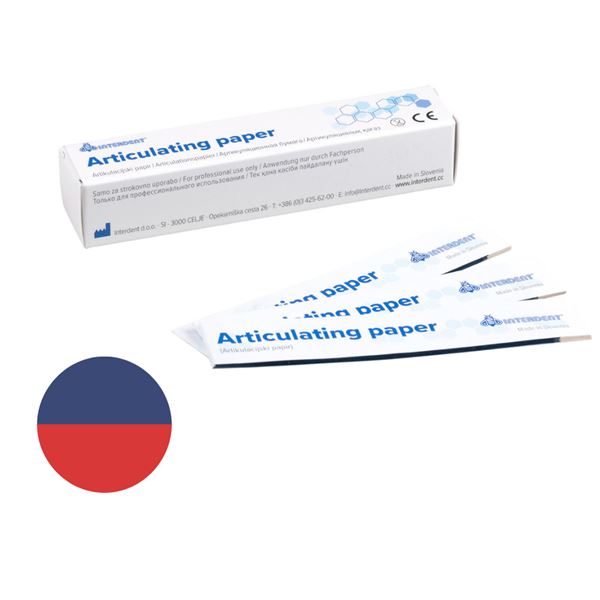 Artikulační papír rovný 40my,modro-červ. INT0102