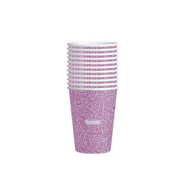 Kelímky Monoart Euronda 200ml  papírové Graffit fialové 1000ks