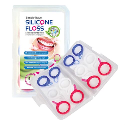 Dentální nit silikonová Simply Travel Floss 12ks