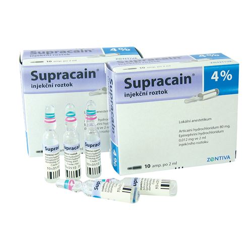 Supracain 4% 10 x 2 ml - SUKL 0093109