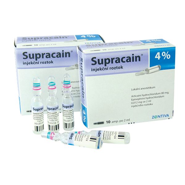 Supracain 4% 10 x 2 ml - SUKL 0093109