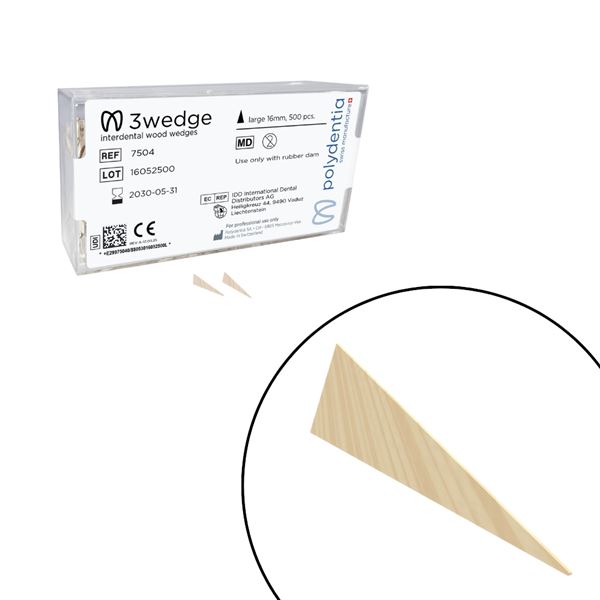 Dřevěné klínky Polydentia 3Wedge Large 500ks