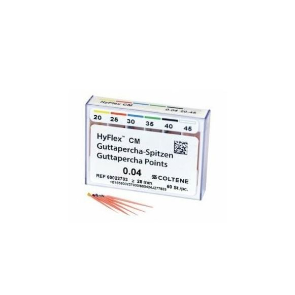 HyFlex CM gutaperčové čepy .04 20-45, 60ks