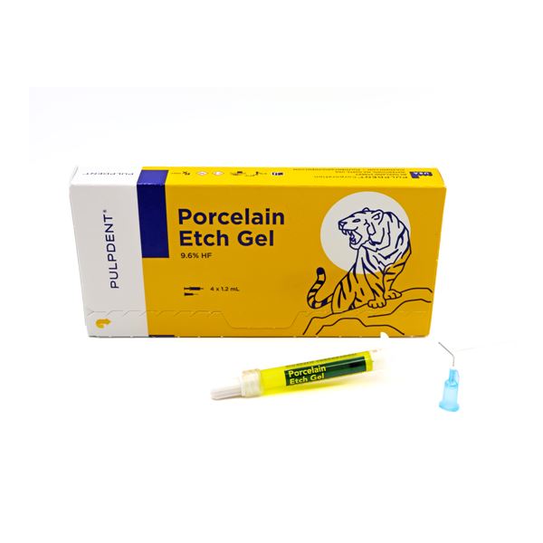 Porcelain Etch gel 4 x 1,2ml + 8 kanyl