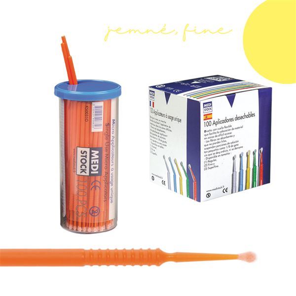 Mikro Aplikátory Medibrush, Fine 400ks, žluté
