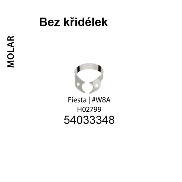 HYGENIC FIESTA Color Coded Matte Finish Wingless Clamp #W8A Downward Sloped Jaws For Small, Partiall