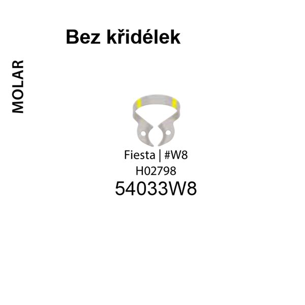 Fiesta Dental Dam spona žlutá horní molar W8