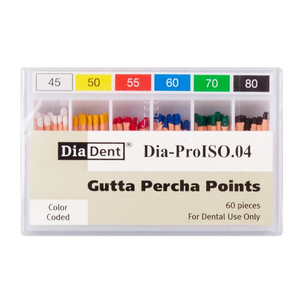 Gutap.čepy DiaDent 045-080  kalibrované, kón. 4%