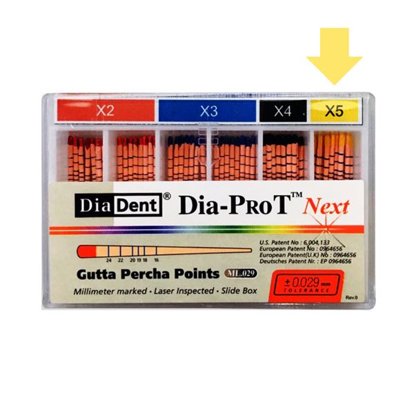 Gutaperčové čepy DiaDent DiaPro T pro PTNext X5